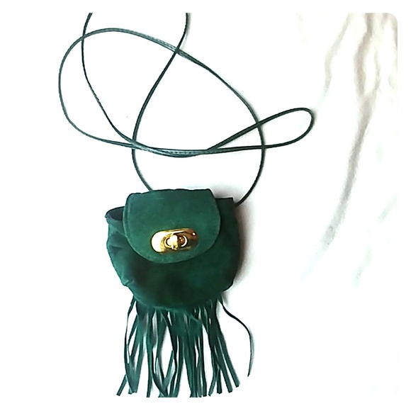 Vintage Handbags - ID/money pouch, sueded leather cross body mini bag